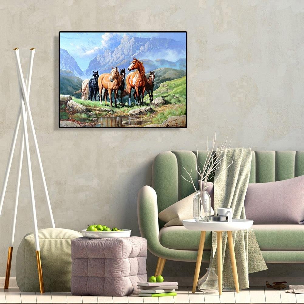 Pintura Diamante - Rodada Completa - Cavalos D