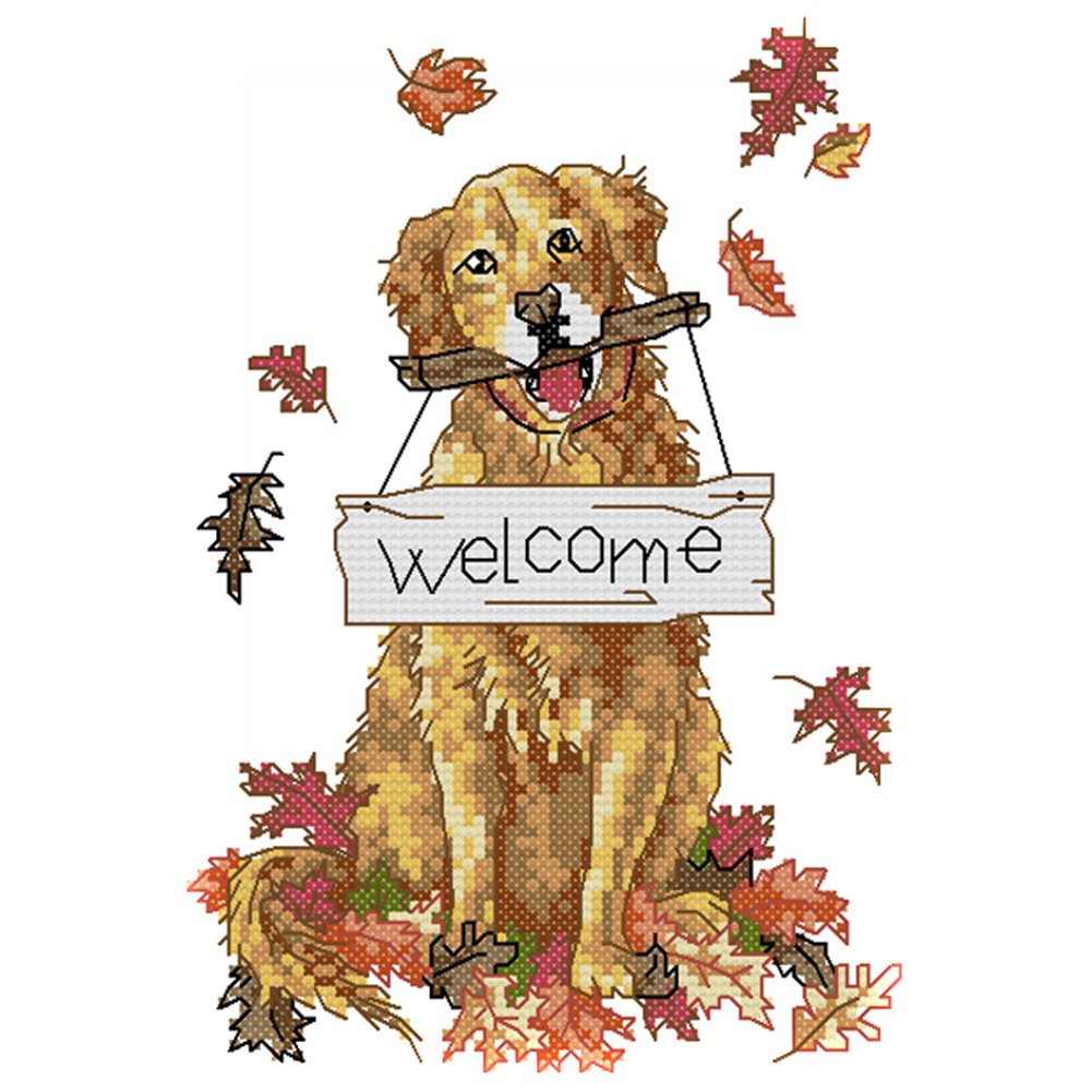 14ct Stamped Cross Stitch Dog (18*26cm)