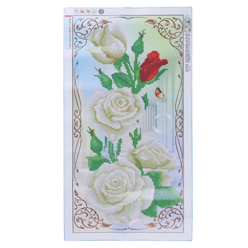 Pintura Diamante - Redondo Parcial - Rosa Branca
