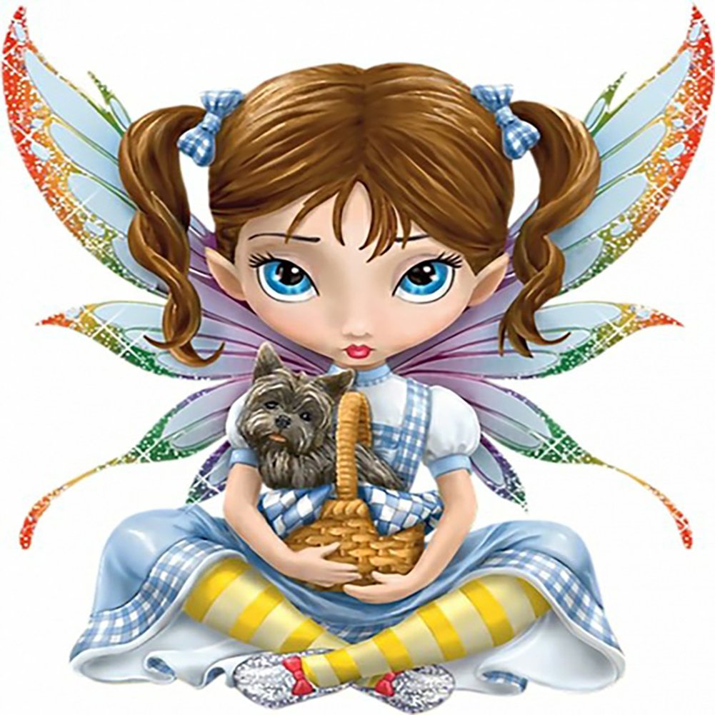 5D Diy Diamond Painting Kit Full Round Beads Big Eyes Doll(40*40cm)