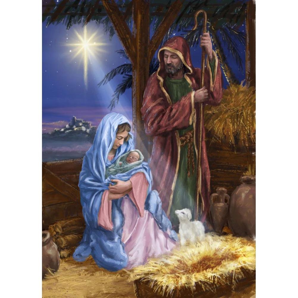 5D Diy Diamond Painting Kit Full Round Beads Jesus Family