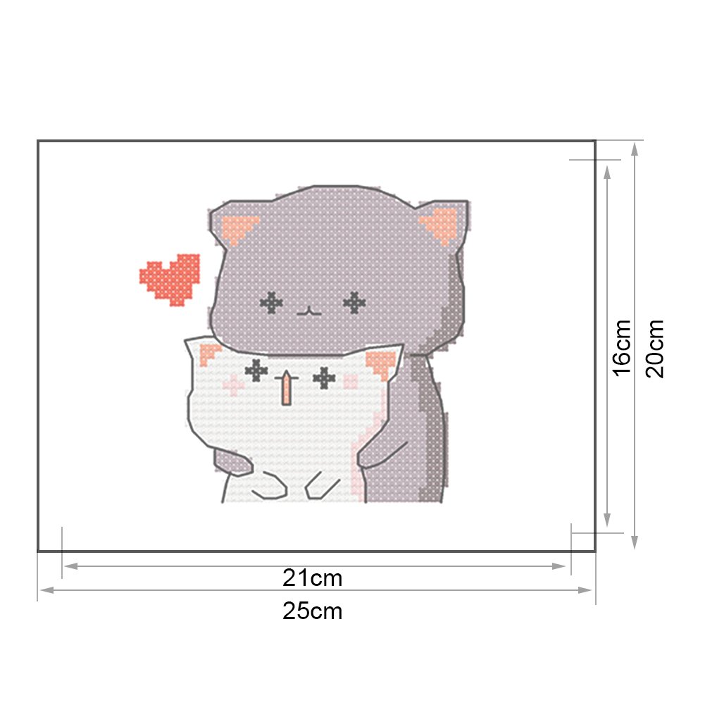 11ct Stamped Cross Stitch - Couple Rat(25*20cm) A