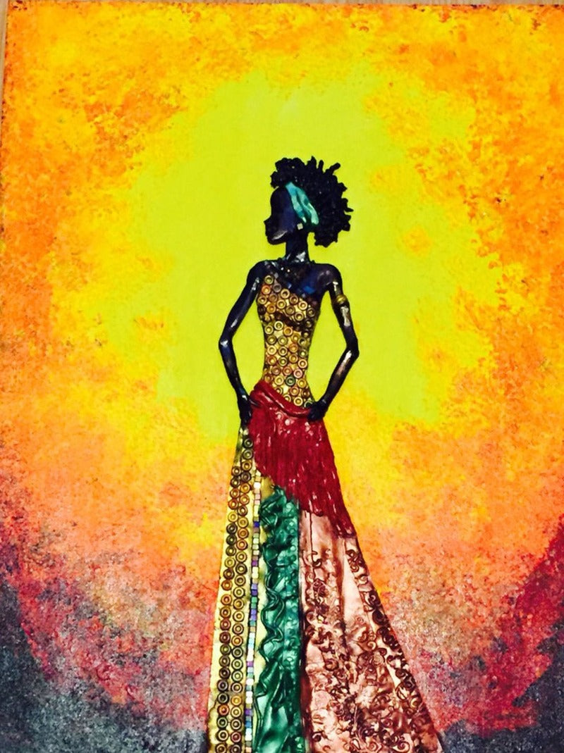 Full Round Drill Diamond Painting Kits Colorful African Women