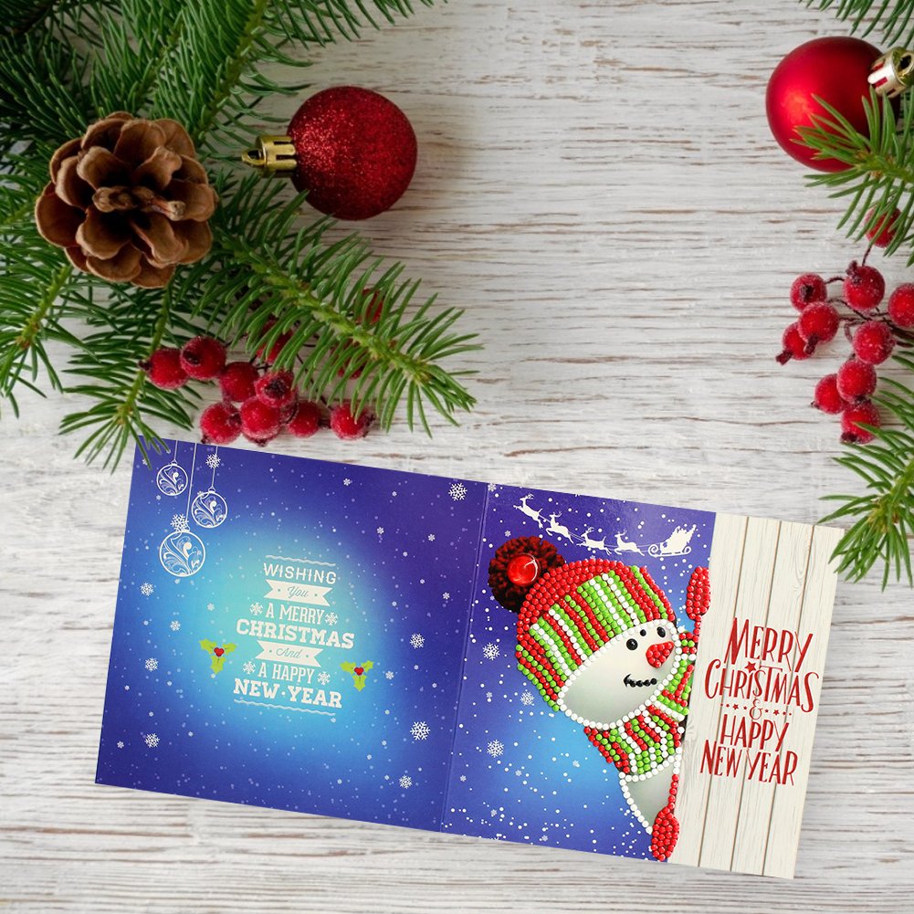 DIY Diamond Painting Greeting Card - Snowman D