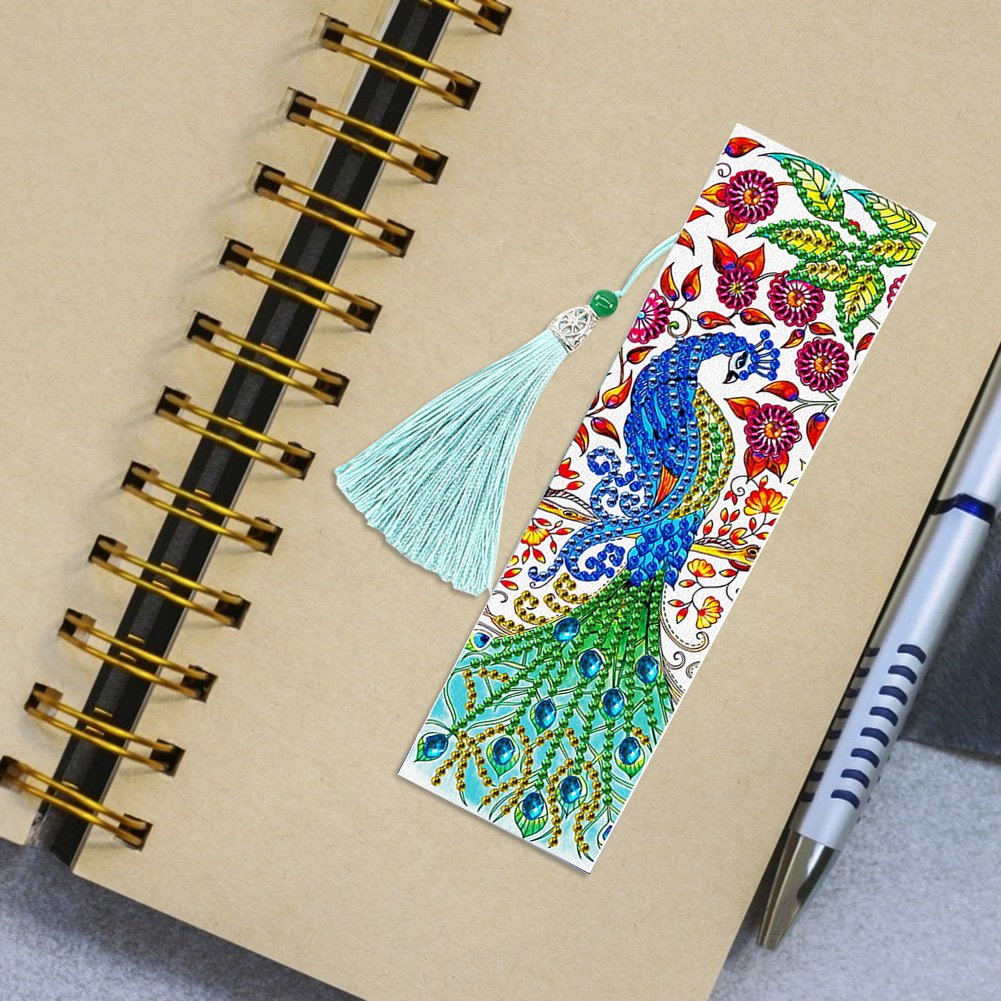 2pcs 5D Special Shape Diamond Painting Bookmark Mosaic Leather Page Marker