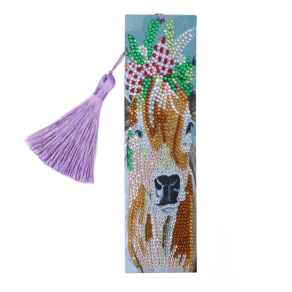 DIY Cattle Rhinestone Diamond Painting Leather Bookmarks Leather Craft