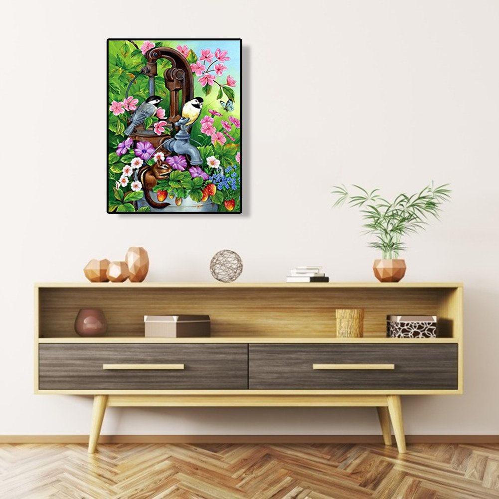 Diamond Painting - Full Round - Flower Bird D