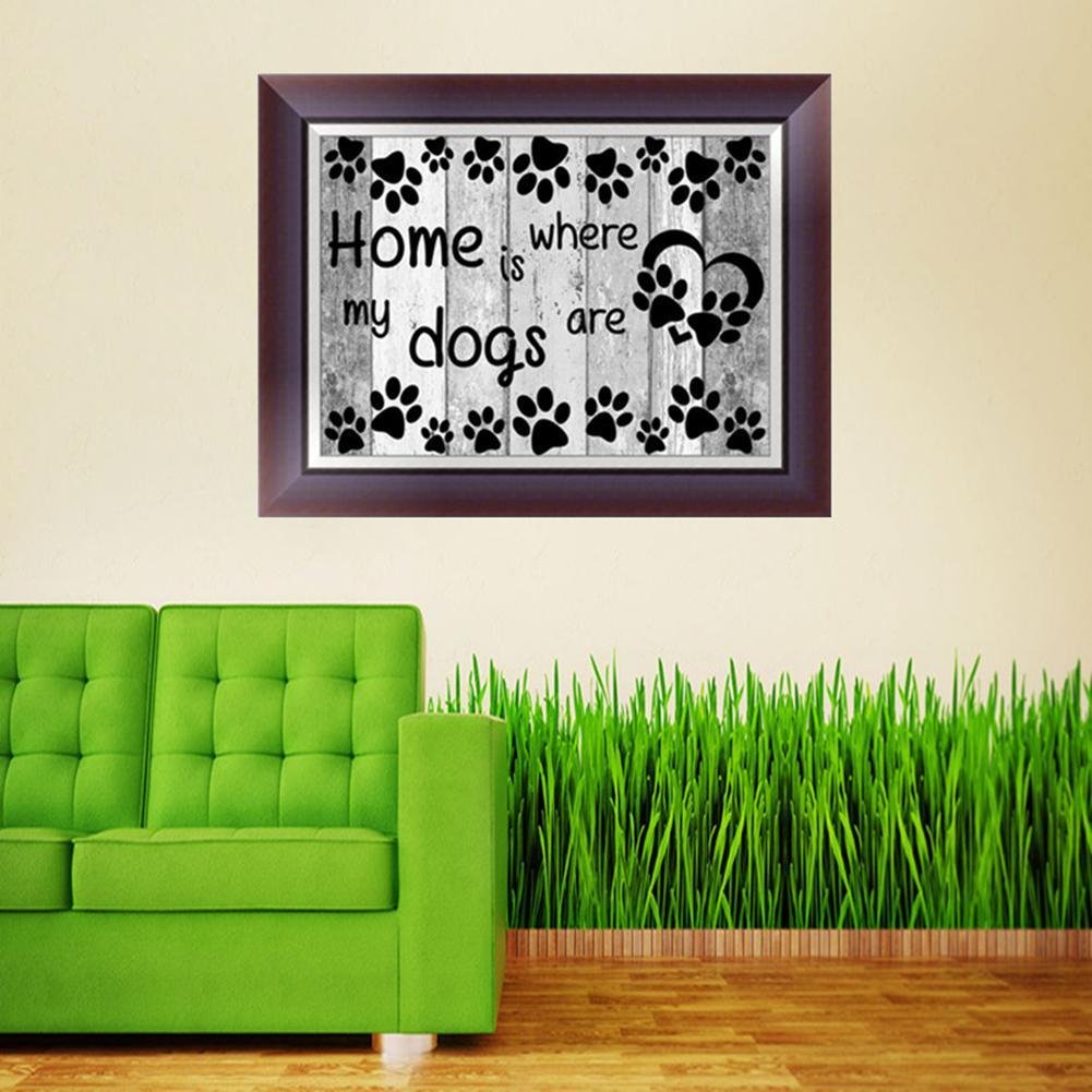 Diamond Painting - Partial Round - Letter Dog Paw