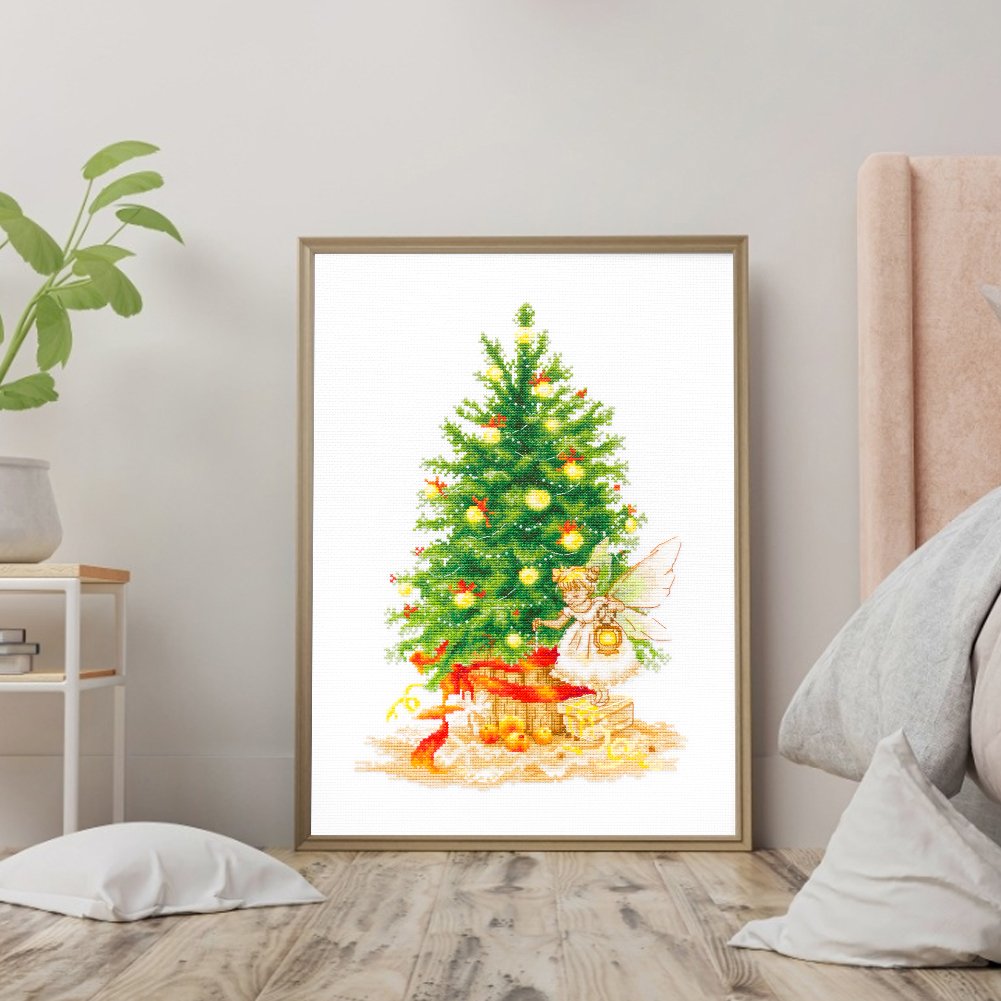 Ponto Cruz Estampado 11ct - Árvore de Natal (40*56cm) B