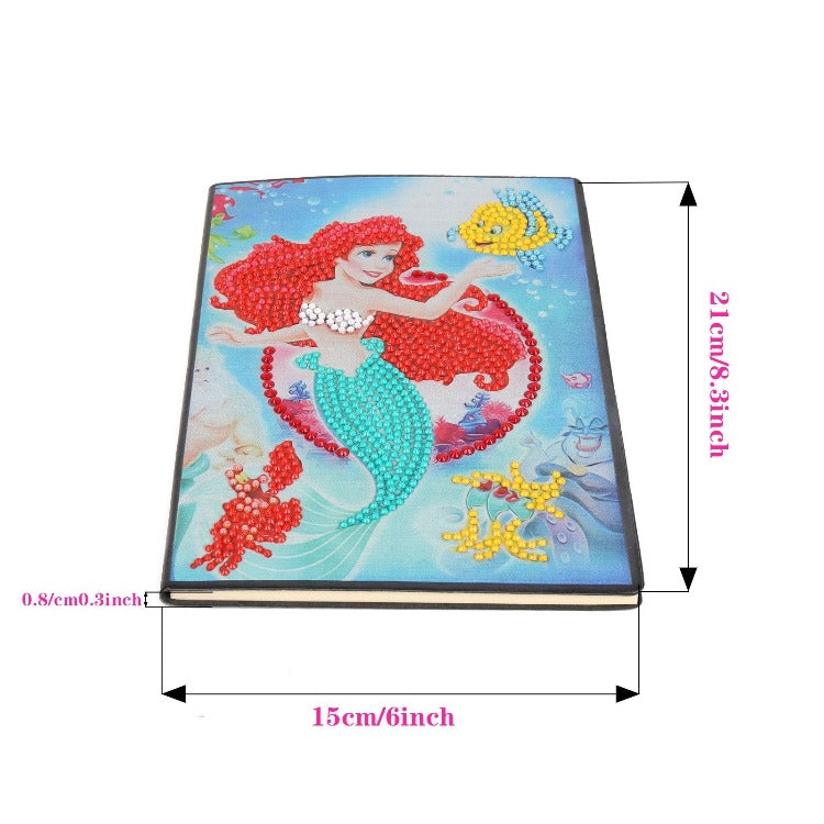 A5 5D Notebook DIY Part Special Shape Rhinestone Diary Book | Mermaid【diamondpaintingsart】