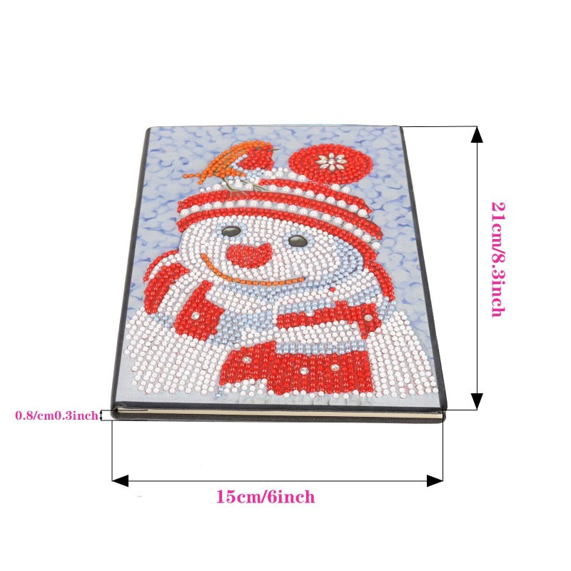 A5 5D Notebook DIY Part Special Shape Rhinestone Diary Book | Snowman【diamondpaintingsart】