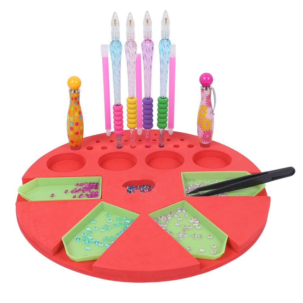 Diamond Painting Point Drill Storage Holder + 4pc Green Plates