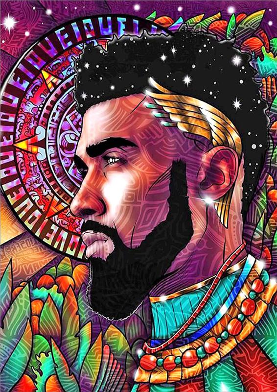 Full Round Diamond Painting Kits African Man
