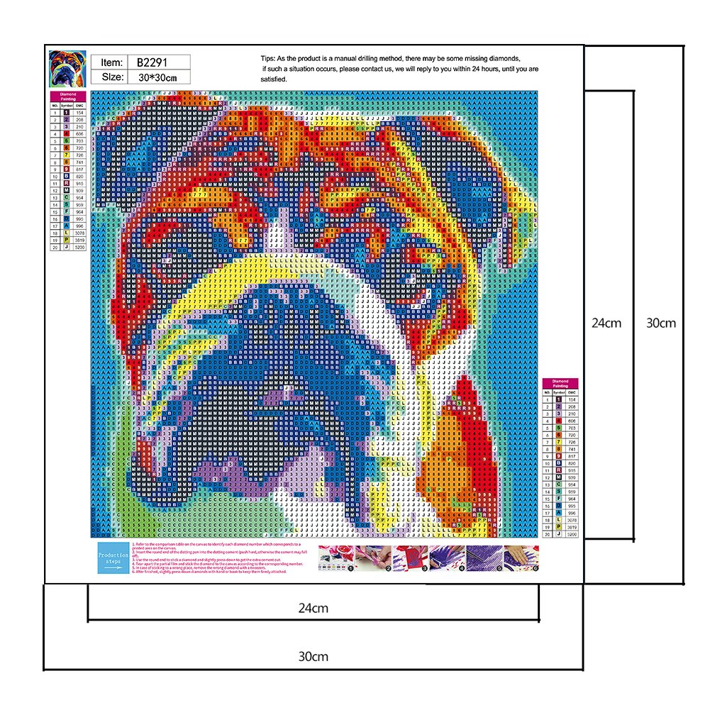 Diamond Painting - Full Round - Colorful Dog B