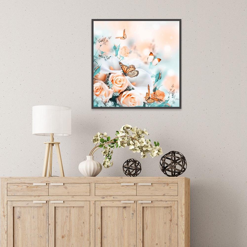 Diamond Painting - Full Round - Flower Butterfly A