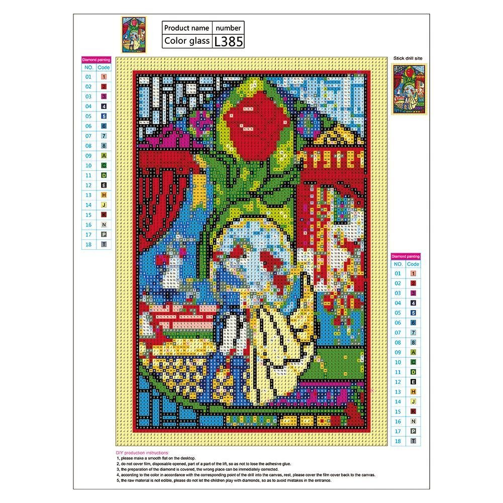 Beauty & The Beast Stained Glass Diamond Painting