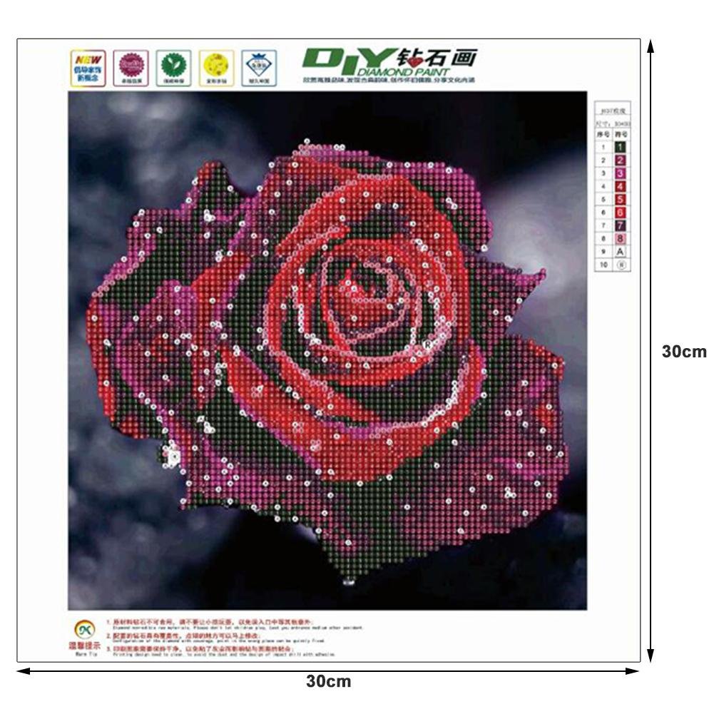 Diamond Painting - Partial Round - Red Rose