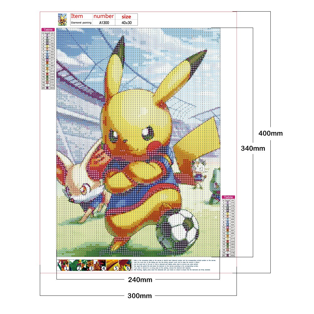 Diamond Painting - Full Round - Pikachu and Football