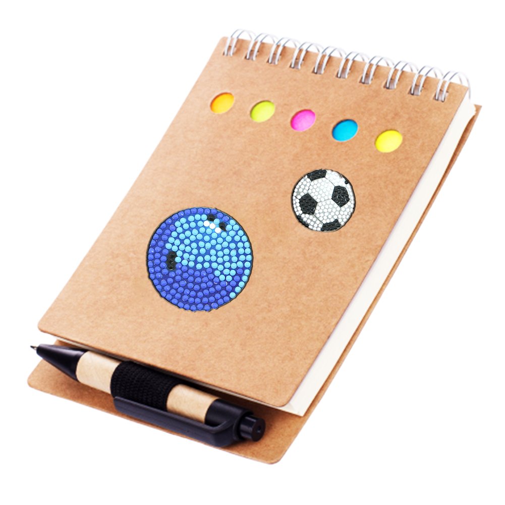 9pcs DIY Round Drill Diamond Painting Sports Ball Stickers