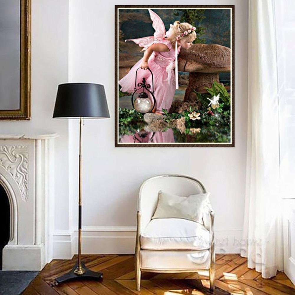 Pintura Diamante - Redondo Completo - Pequeno Ângulo Rosa