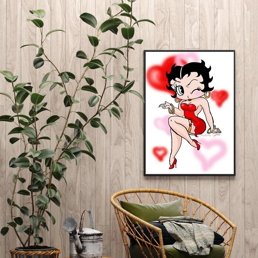 5D Diamond Painting Kit - Full Round - Betty Boop Wink