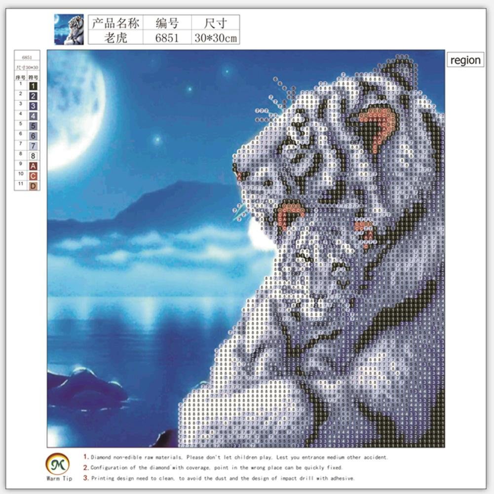 Diamond Painting - Partial Round - Tiger 1