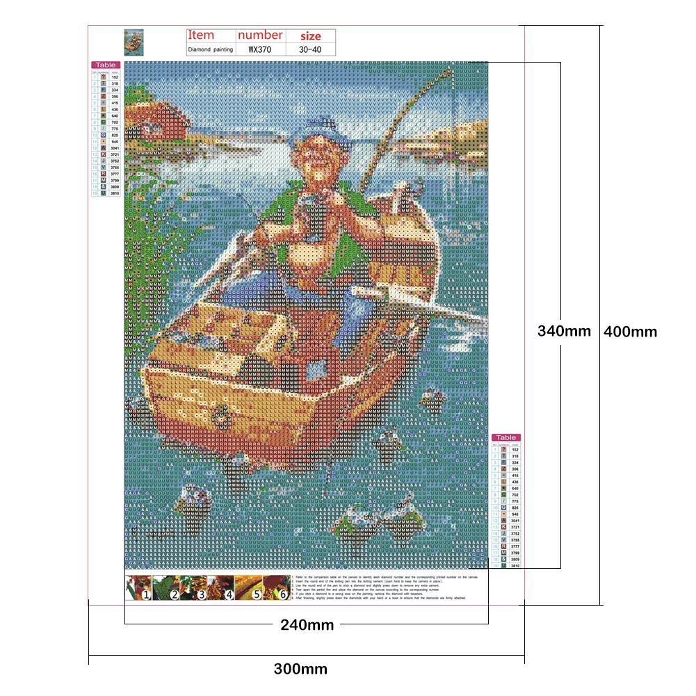 Pintura Diamante - Redondo Completo - Pescador