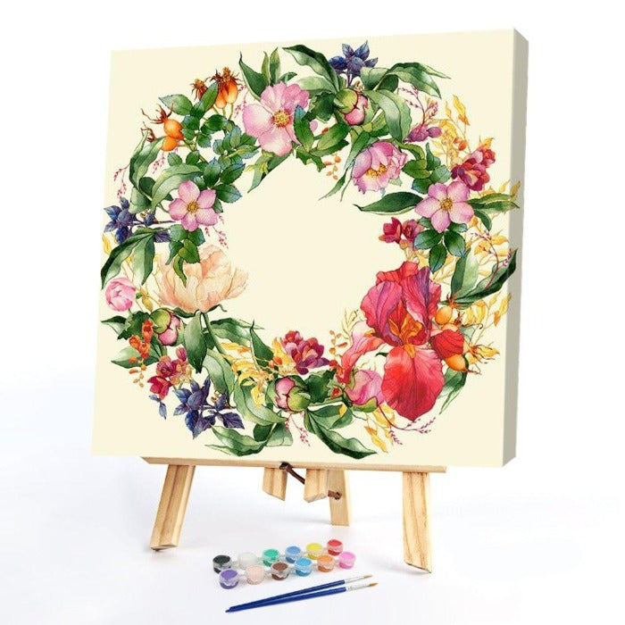 Paint By Number Wreath Oil Painting Home Room Canvas Decoration