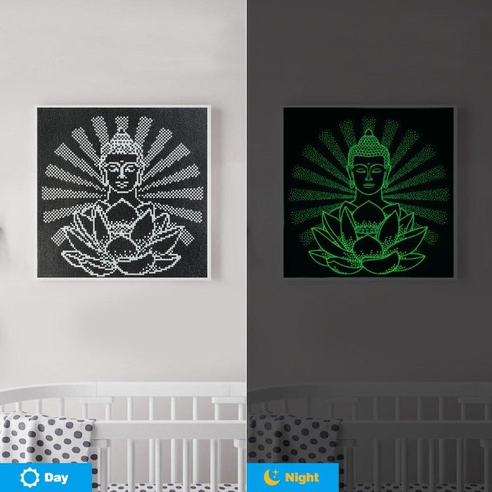 35*35cm Buddha Crystal Rhinestone Luminous Diamond Painting