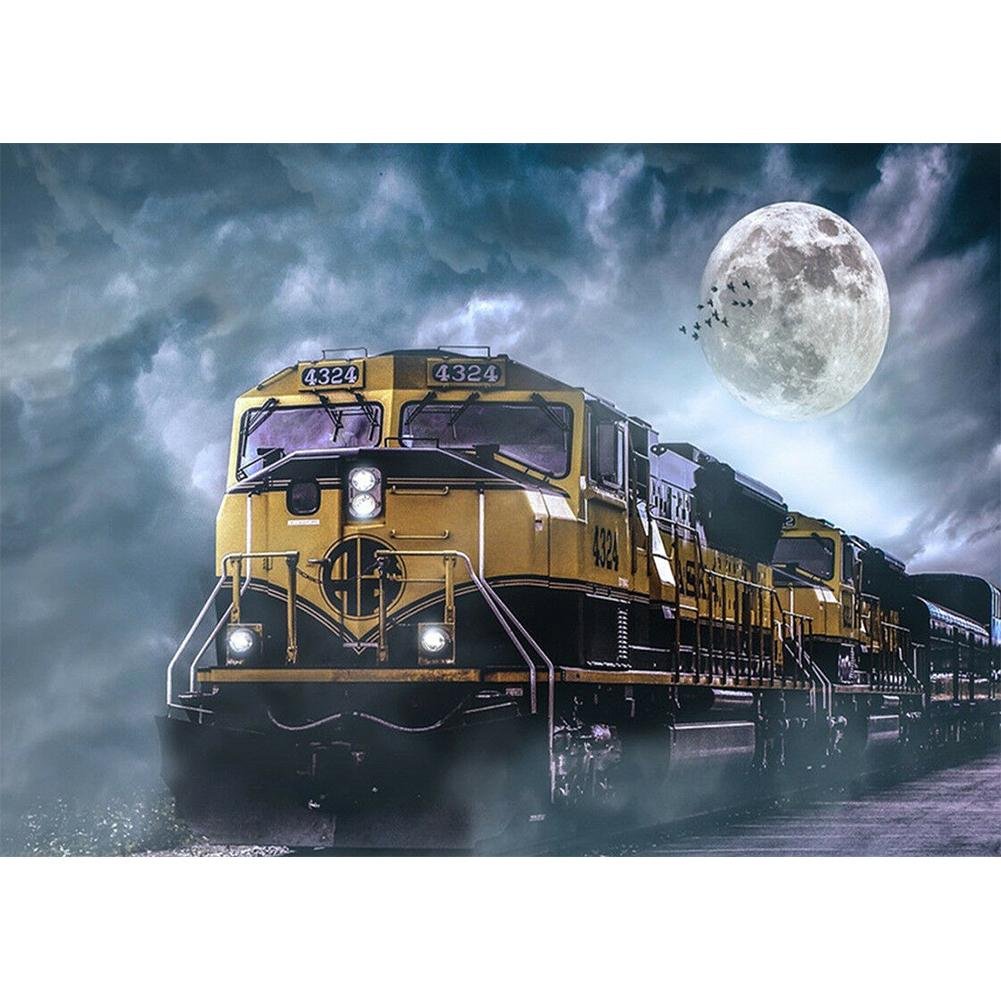 5D Diy Diamond Painting Kit Full Round Beads Moon Train