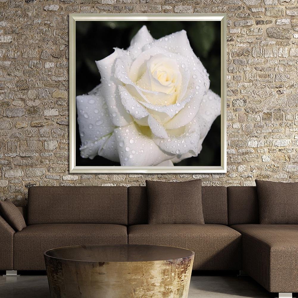 Pintura Diamante - Redondo Parcial - Rosa Branca