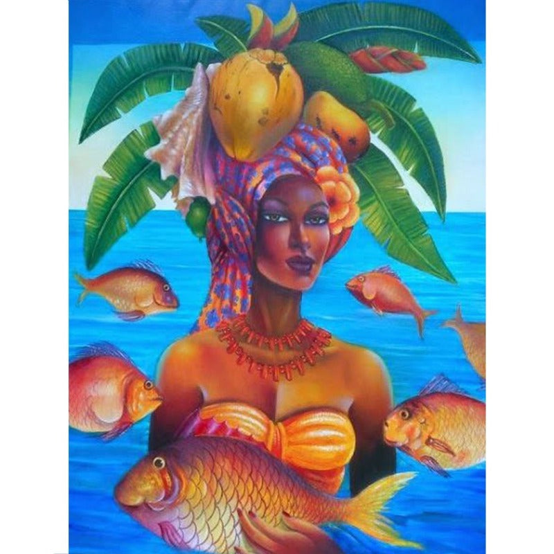 African Woman Full Round Diamond Painting Kits