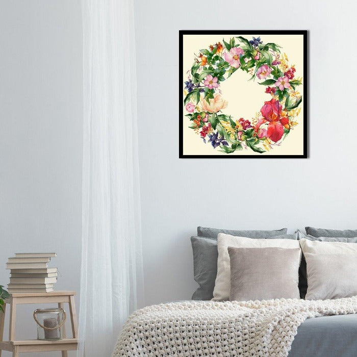 Paint By Number Wreath Oil Painting Home Room Canvas Decoration