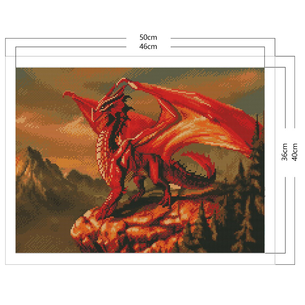 11CT Stamped Cross Stitch - Dragon(40*50CM) A