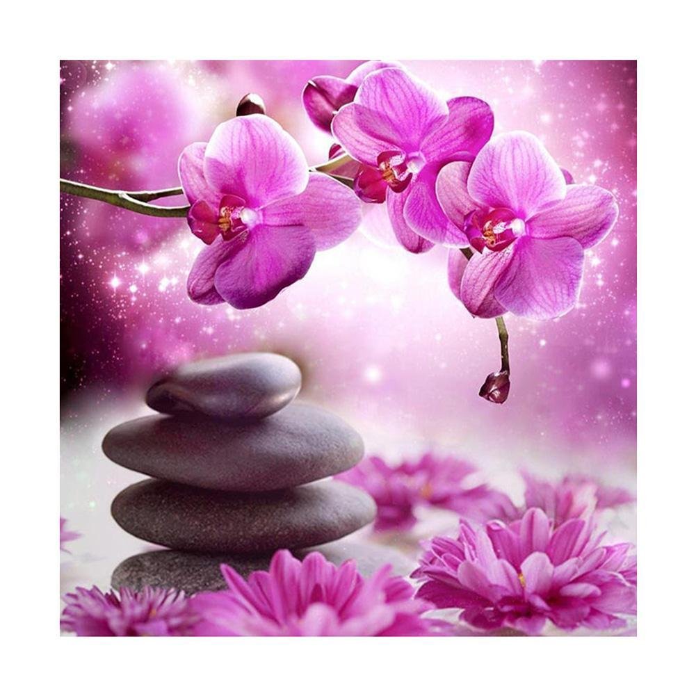 Diamond Painting - Full Round - Purple Flower Stone
