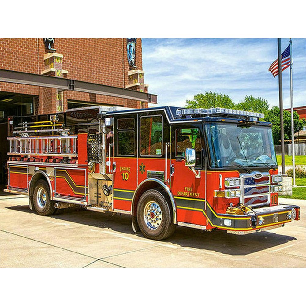 Diamond Paintings Art Full Drill Fire Truck