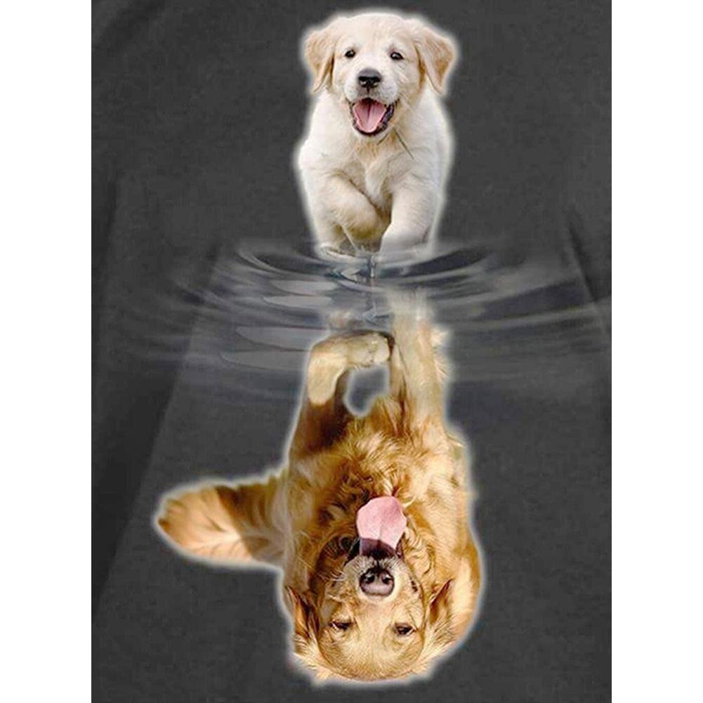 5D Diy Diamond Painting Kit Full Round Beads Inverted Dog