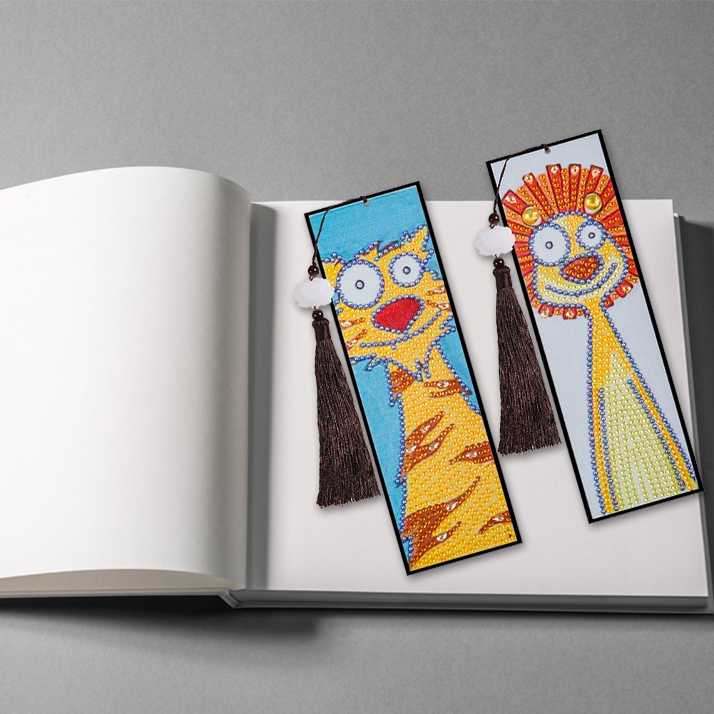 2pcs DIY Diamond Painting Bookmark with Tassel Animal