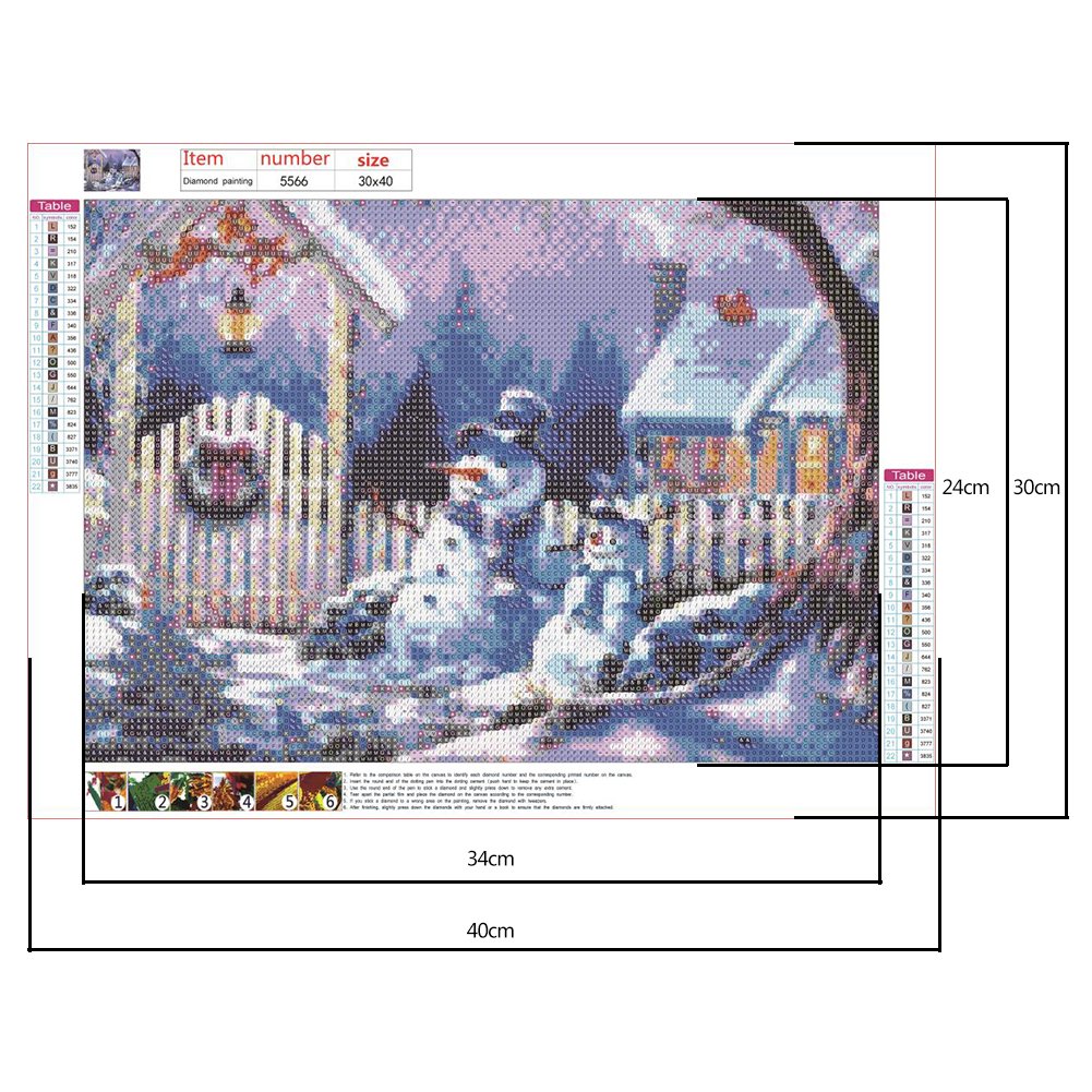 Diamond Painting - Full Round - Snowman E