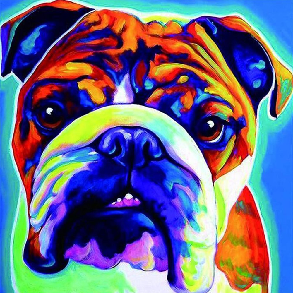 DIY Colorful Dog Round 5D Mosaic embroidery kits