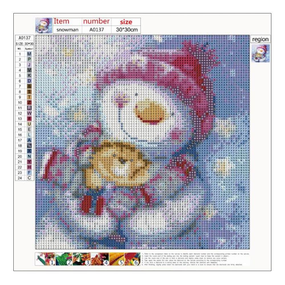 Diamond Painting - Full Round - Snowman C