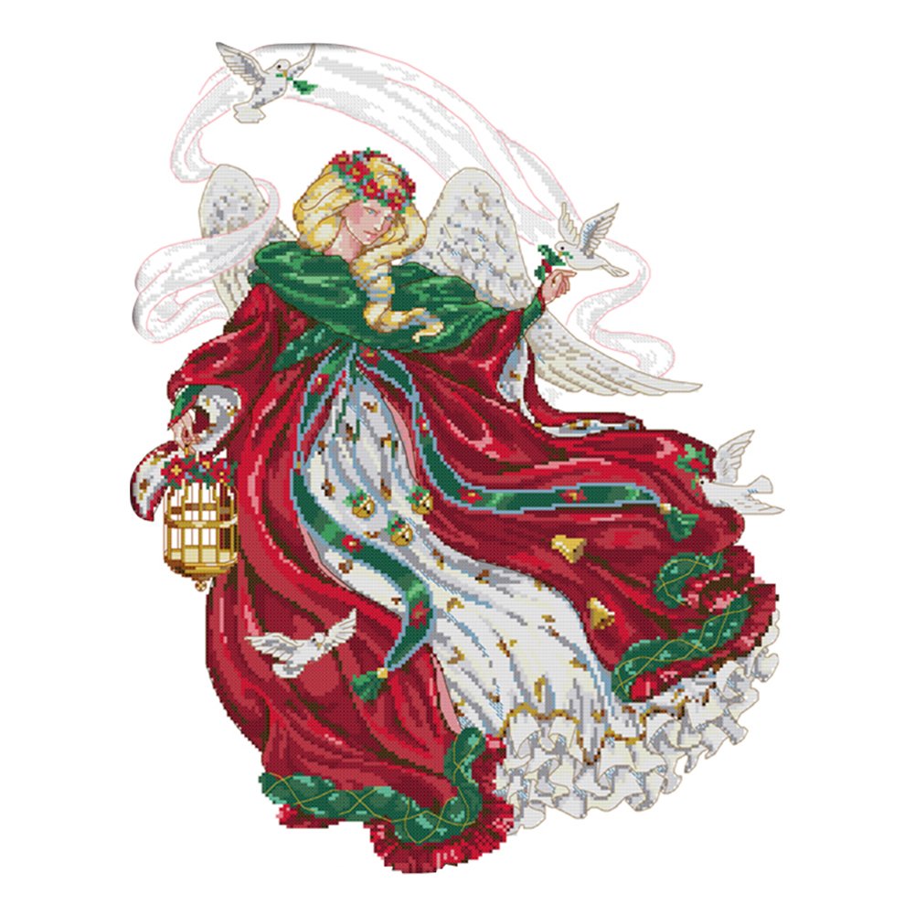 14ct Stamped Cross Stitch Dove Angel