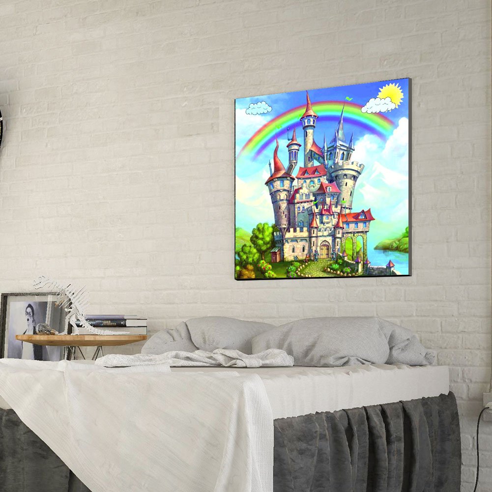 Diamond Painting - Full Round - Rainbow Castle