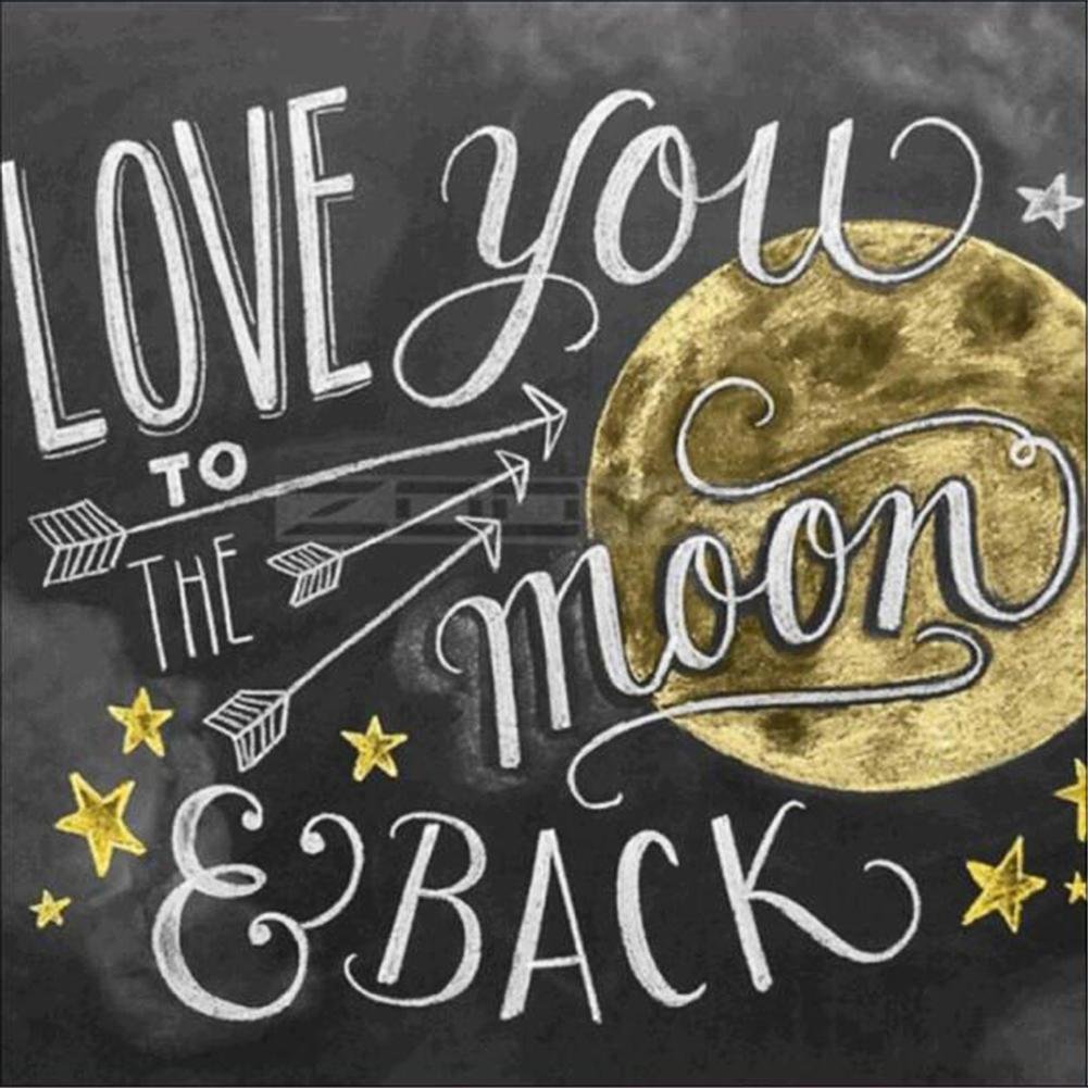 Diamond Painting -Full Round - Letter Moon Blackboard