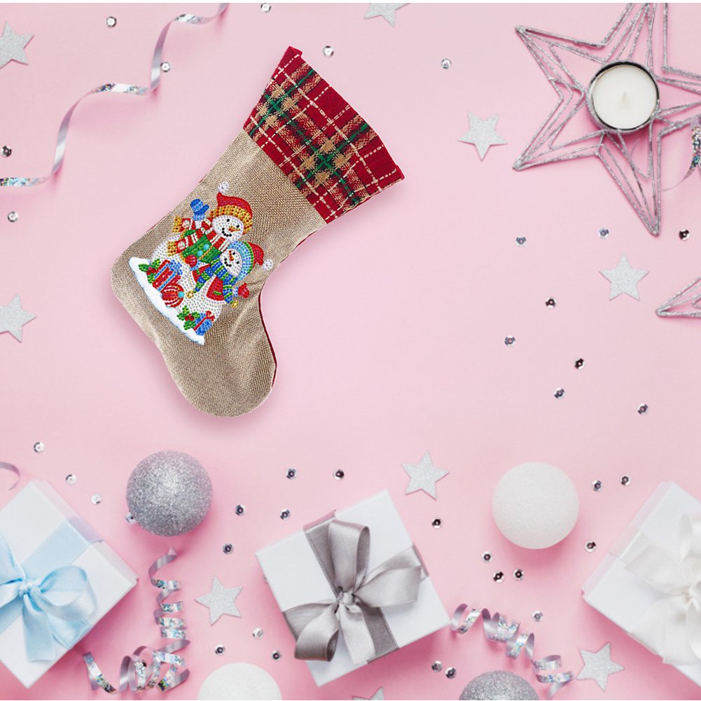 DIY Diamond Painting Chritsmas Socks - Snowman