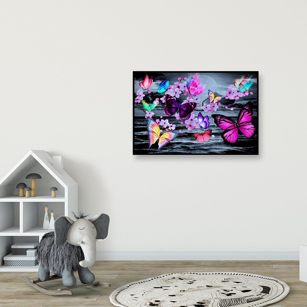 Diamond Painting - Full Round - Flower Butterfly G