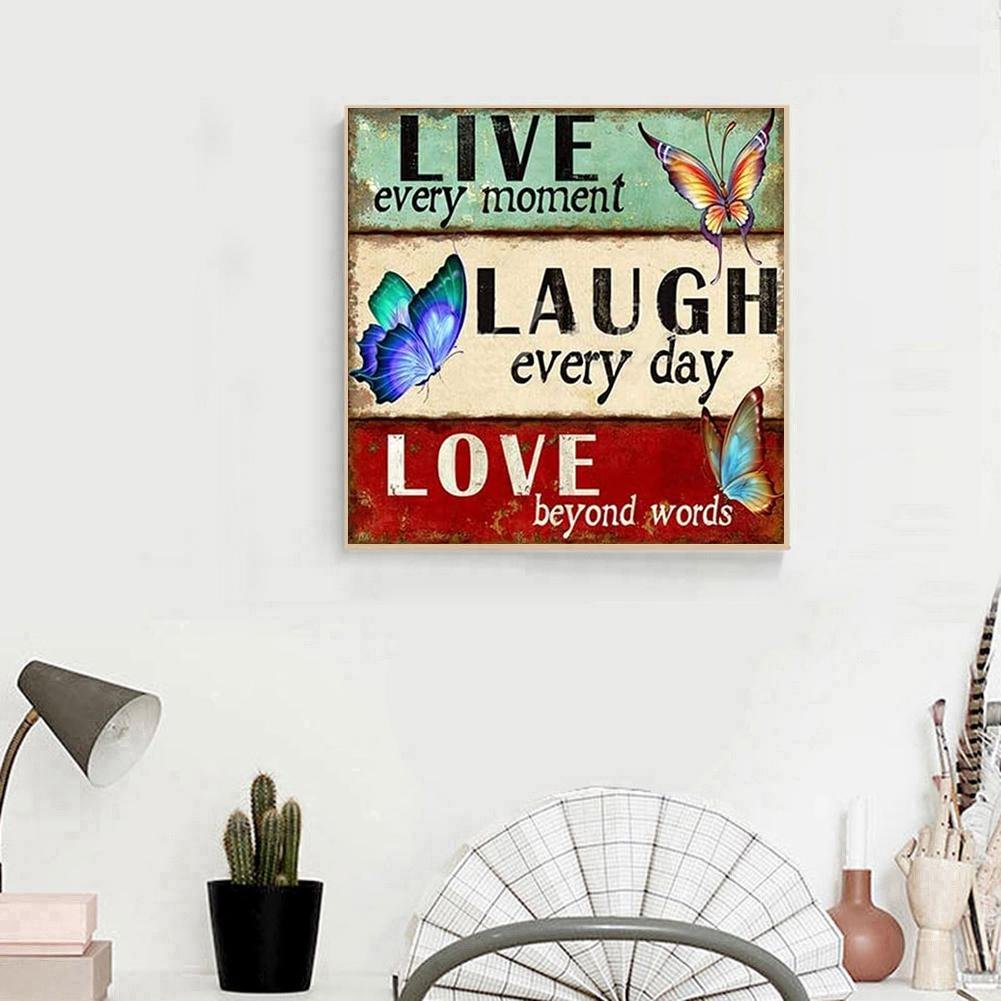 Diamond Painting - Full Round - Live Laugh Love (35*35cm)