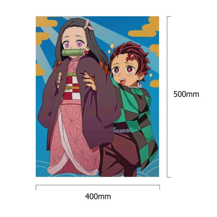 Oil Painting Picture By Numbers Anime Girl Canvas Drawing Colorful Wall Art