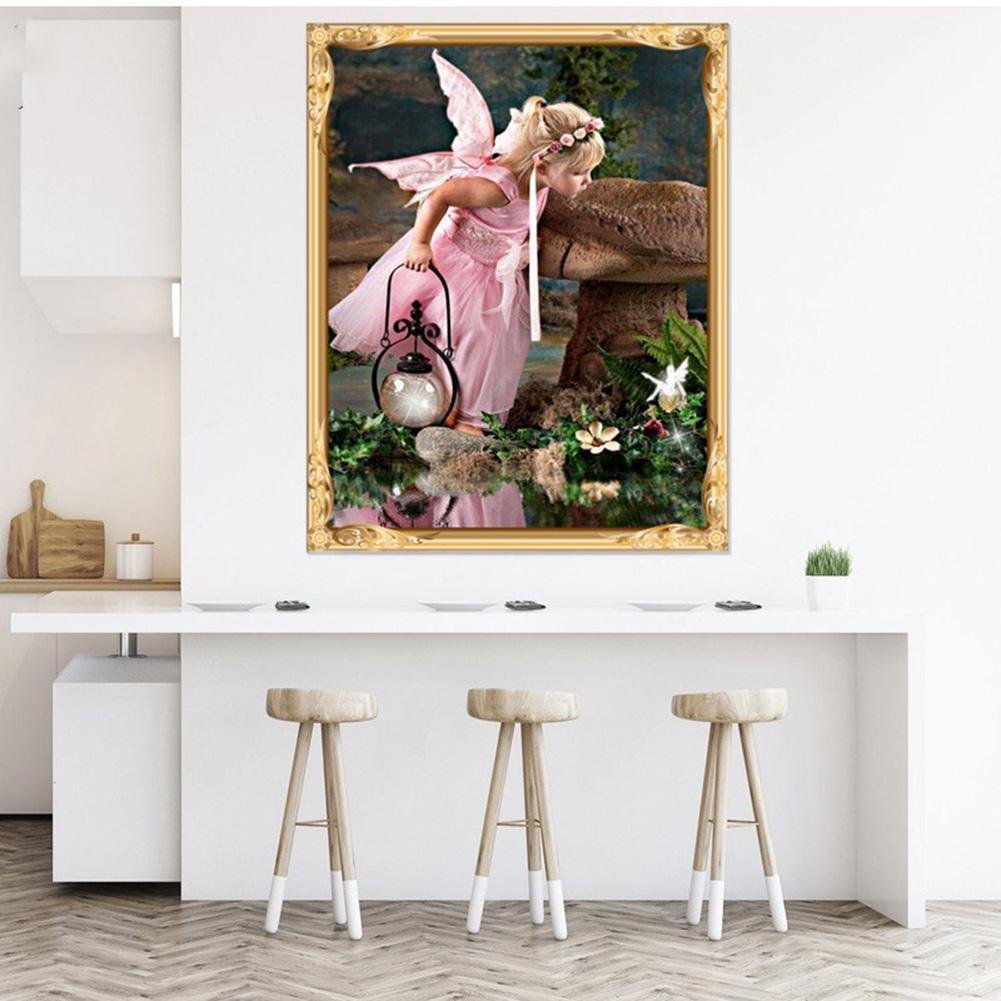 Pintura Diamante - Redondo Completo - Pequeno Ângulo Rosa