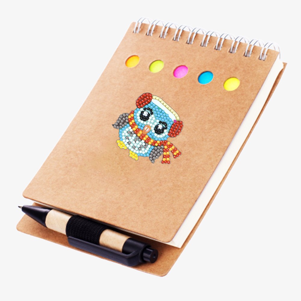 6pcs Adhesive Owls DIY Round Diamond Stickers
